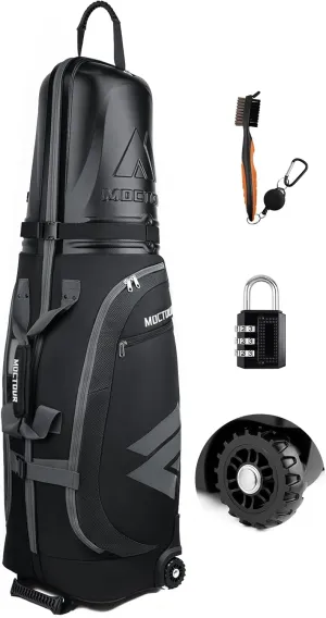 Golf Travel Bags for Airlines with Wheels & ABS Hard Case Top, Protect Your Clubs, Waterproof 1680D Oxford Fabric and Oversize Tank Wheels, Lightweight and Easy to Maneuver