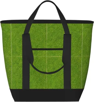 Green Grassland Large Capacity Insulated Shoulder Bag For Picnic Camping Travel Shopping Food Transportation