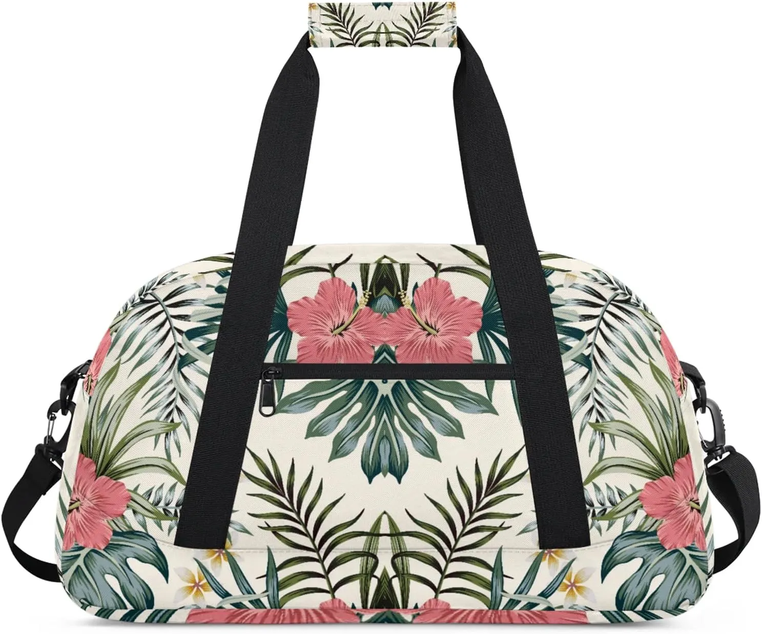 Green Palm Tropic Leaves Jungle 18 inch Small Gym Bag for Women and Men, Lightweight Carry On Weekender Bag Mini Duffel Bag for Travel Sports Workout, Summer