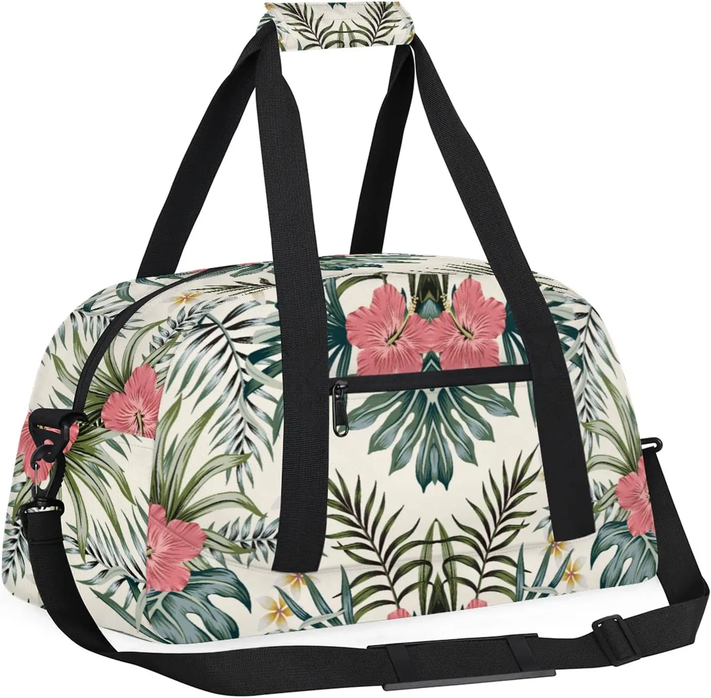 Green Palm Tropic Leaves Jungle 18 inch Small Gym Bag for Women and Men, Lightweight Carry On Weekender Bag Mini Duffel Bag for Travel Sports Workout, Summer