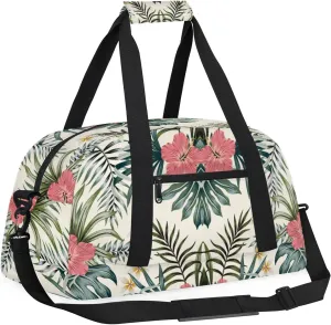Green Palm Tropic Leaves Jungle 18 inch Small Gym Bag for Women and Men, Lightweight Carry On Weekender Bag Mini Duffel Bag for Travel Sports Workout, Summer