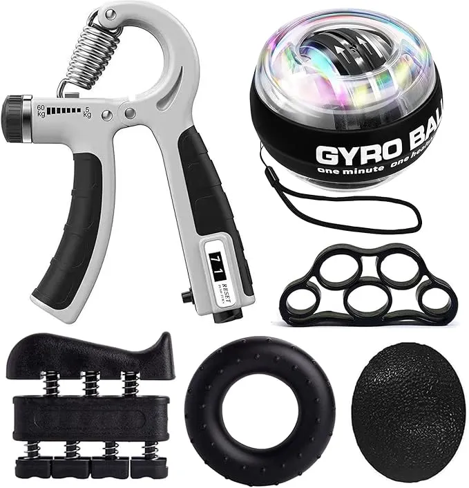 Grip Strength Trainer Kit with Finger Exerciser