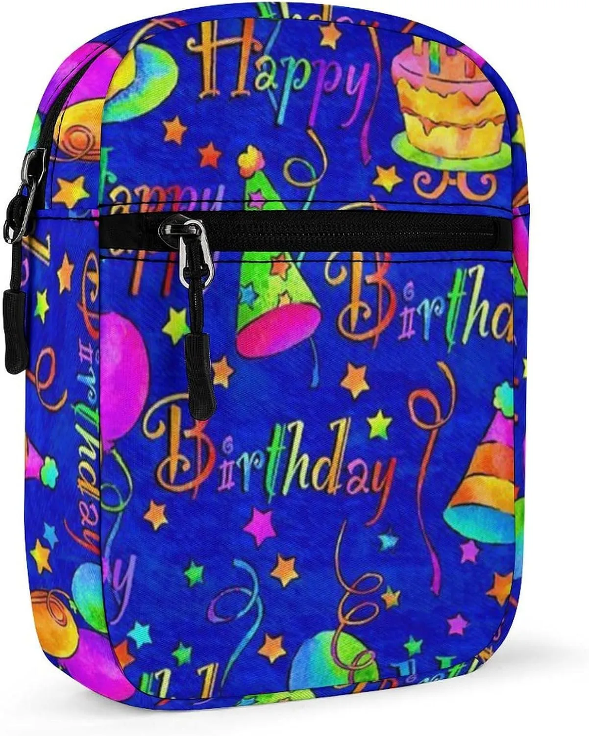 Happy Birthday Blue Cake Detachable Shoulder Strap Small Shoulder Bag Unisex