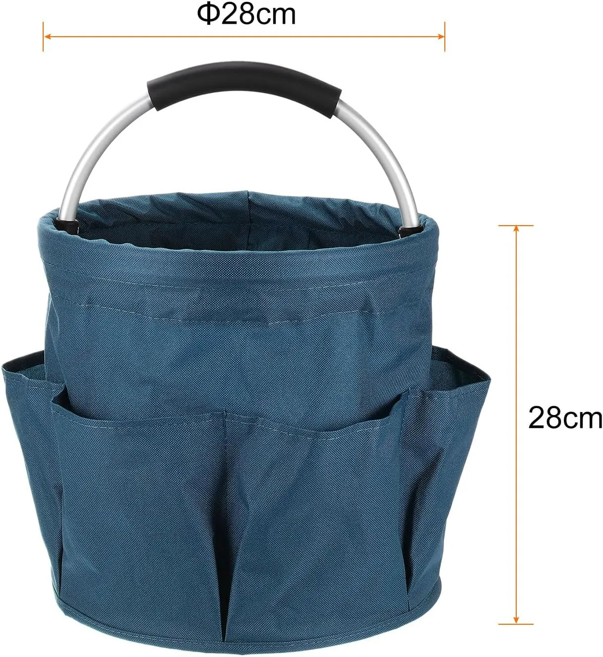 HARFINGTON Garden Tool Bag 17L Large Oxford Waterproof with Pockets Garden Tote Bag Gardening Plant Tool Organizer Storage Carrier Store for Outdoor Women Men, Navy Blue