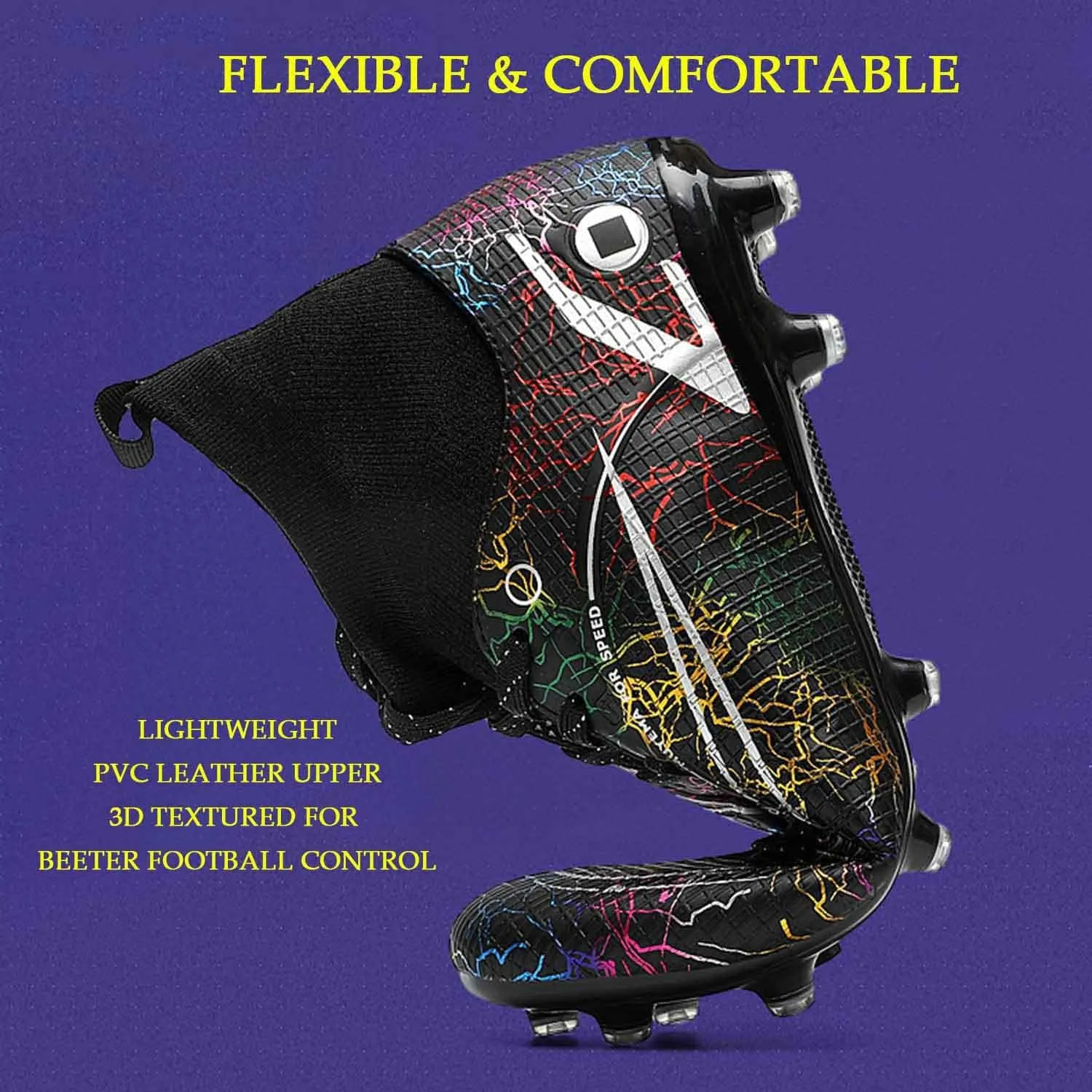 HESBITEUL Mens Athletic Outdoor Indoor Comfortable Soccer Shoes Boys Football Student Cleats Sneaker Shoes High Gripping Power