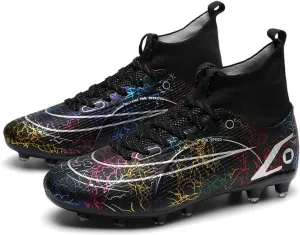 HESBITEUL Mens Athletic Outdoor Indoor Comfortable Soccer Shoes Boys Football Student Cleats Sneaker Shoes High Gripping Power