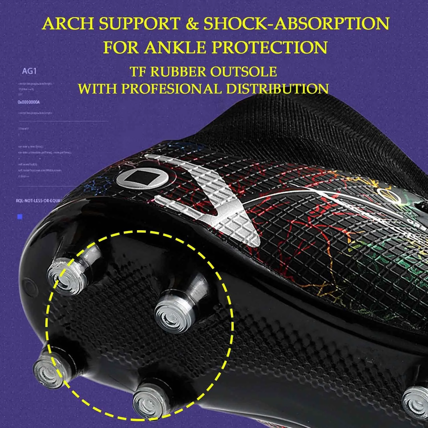 HESBITEUL Mens Athletic Outdoor Indoor Comfortable Soccer Shoes Boys Football Student Cleats Sneaker Shoes High Gripping Power