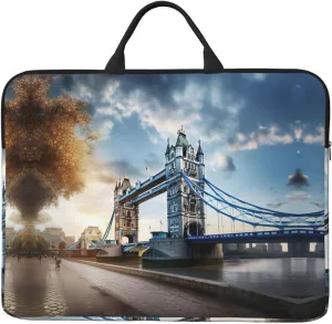 Historic Old Tower Bridge London Print Laptop Bag 14in Laptop Case Laptop Sleeves for Daily Travel Business Trips and Commuting