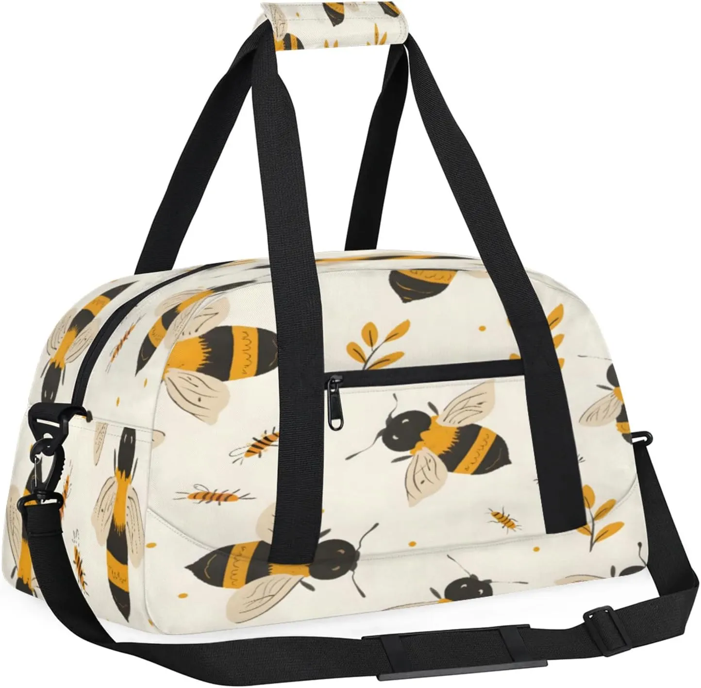 Honey Bee Small Gym Bag 18 inch Carry On Duffel Bag for Weekender Travel Sports Workout Yoga Gymnastics Dance Ballet