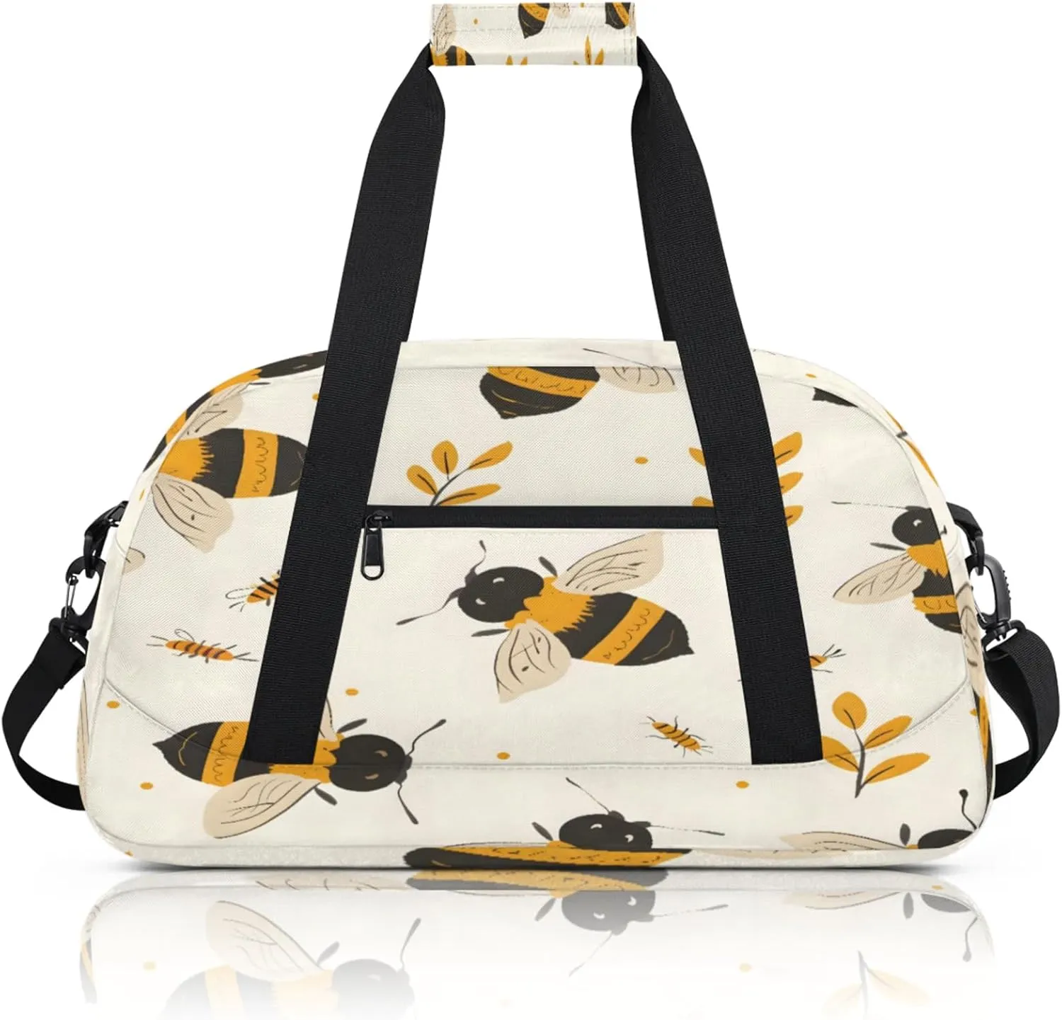 Honey Bee Small Gym Bag 18 inch Carry On Duffel Bag for Weekender Travel Sports Workout Yoga Gymnastics Dance Ballet