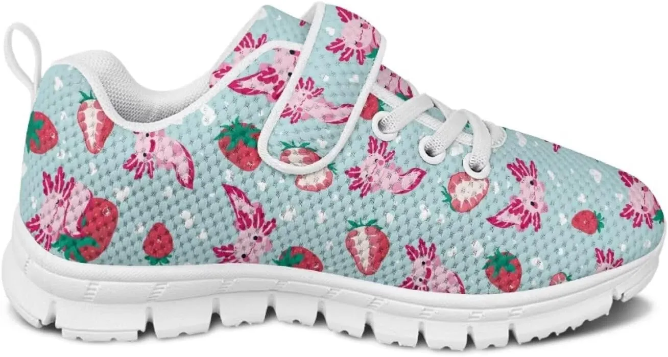 Howilath Sneakers for Kids Girls Sports Tennis Shoes Big Kid Mesh Sneakers with Single Buckle