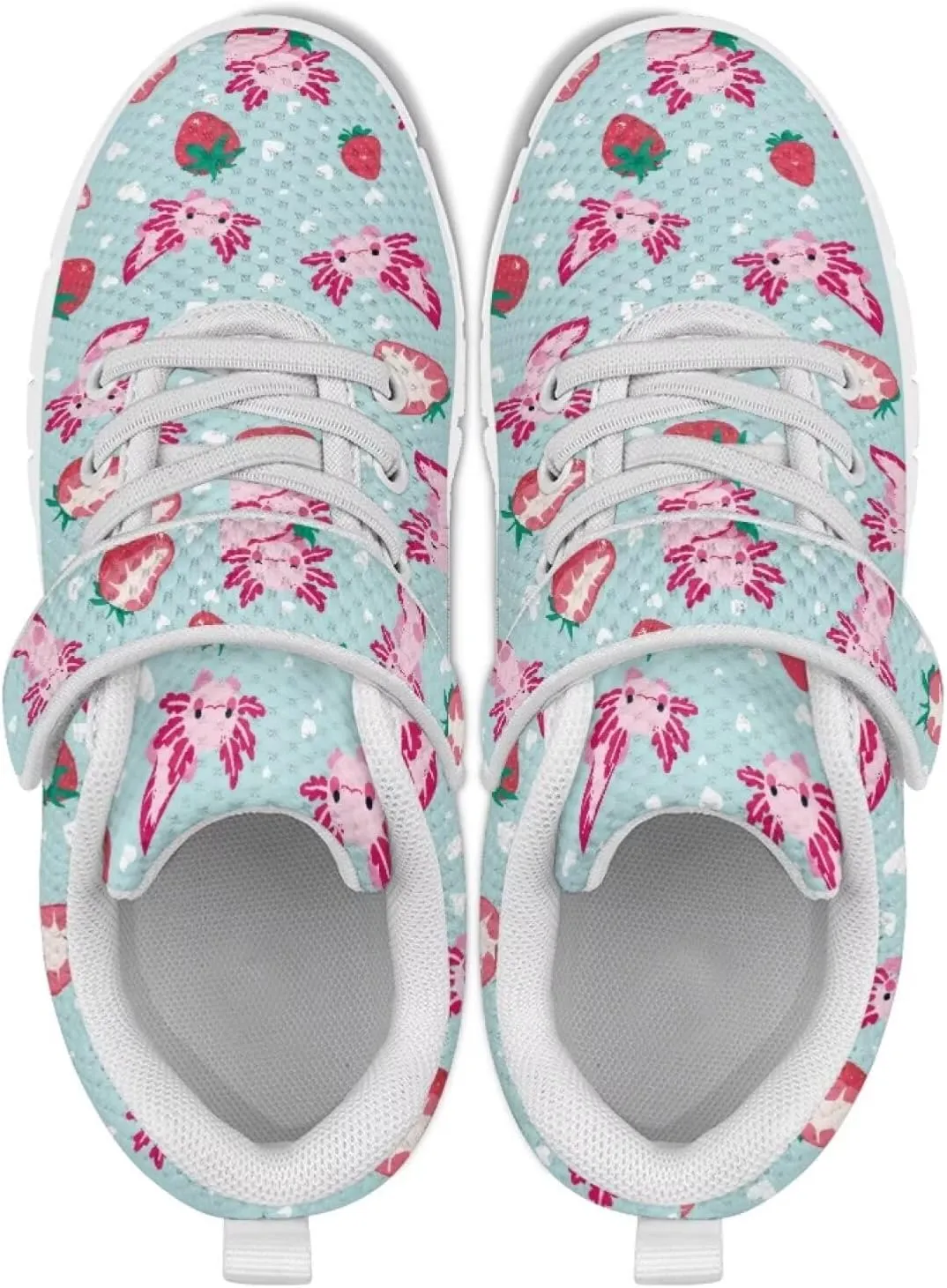 Howilath Sneakers for Kids Girls Sports Tennis Shoes Big Kid Mesh Sneakers with Single Buckle