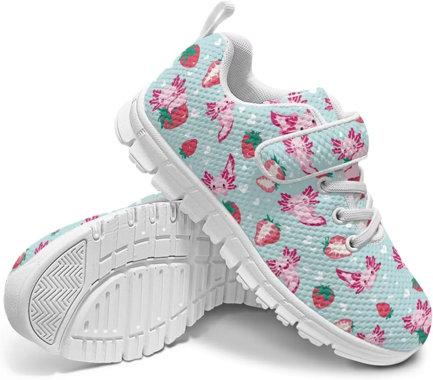 Howilath Sneakers for Kids Girls Sports Tennis Shoes Big Kid Mesh Sneakers with Single Buckle