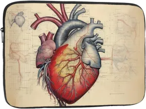 Human Anatomy Heart Chart Pattern Shockproof Portable Laptop 15 inch Sleeve Bag for Men and Women - Ideal for Business Travel, School, and Daily Use