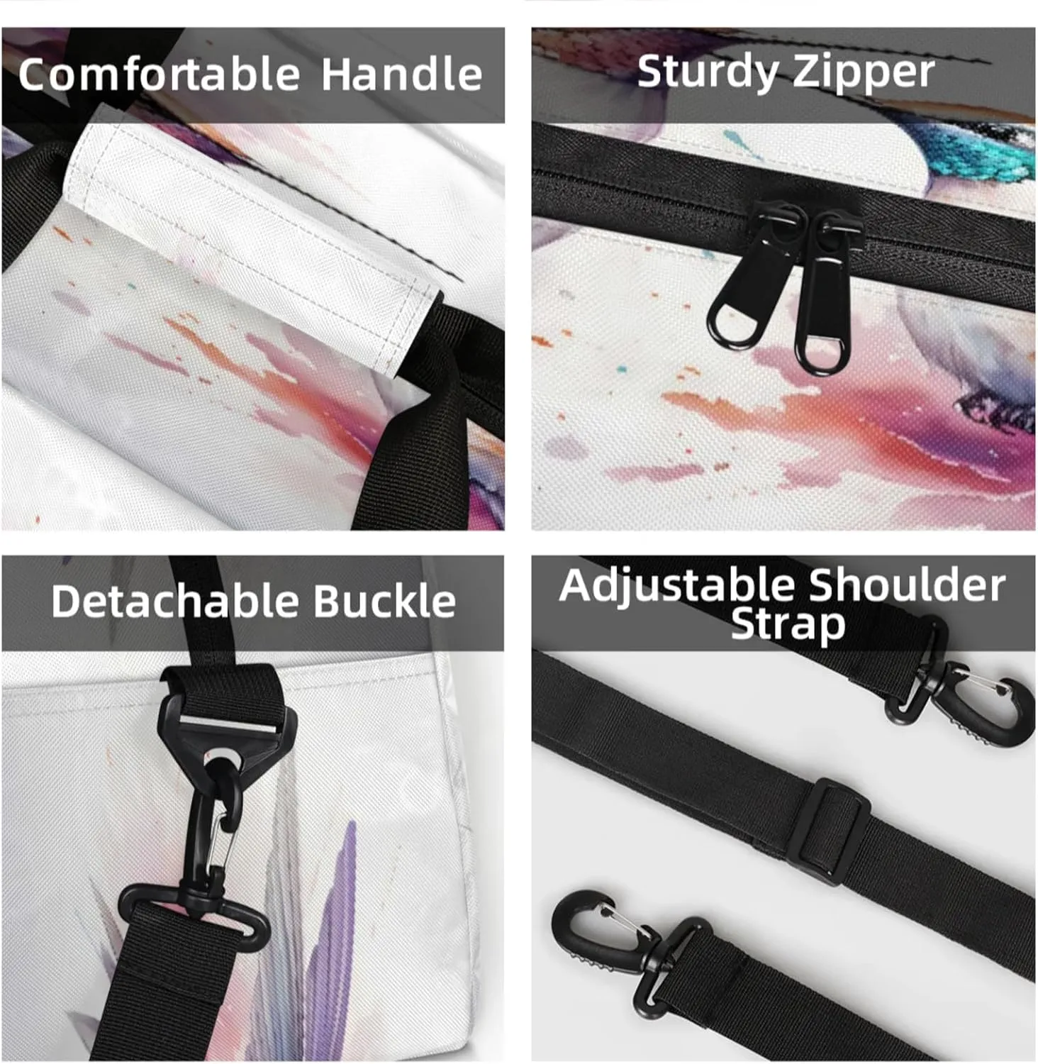 Hummingbird Small Gym Bag 18 inch Carry On Duffel Bag for Weekender Travel Sports Workout Yoga Gymnastics Dance Ballet