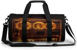 Illuminated Audio Tape Gym Bag Sport Gym Tote Bag Lightweight Duffle Bag Carry On Weekender Bags for Women Men