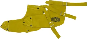 Ironcat Leather Shoe Protectors, Heat Resistant Split Cowhide, Double Layer Toe, Adjustable Straps, Gold (7030)