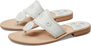 Jack Rogers Palm Beach Sandal for Women - Slip on Style, Leather Lining and Insole and Stacked Wooden Heel Wide