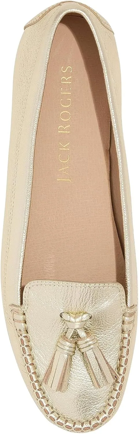 Jack Rogers Women's Melnick Tassel Moc-Leather Platinum Moccasin