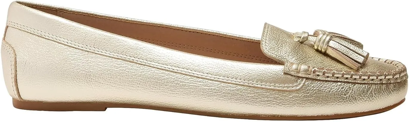 Jack Rogers Women's Melnick Tassel Moc-Leather Platinum Moccasin