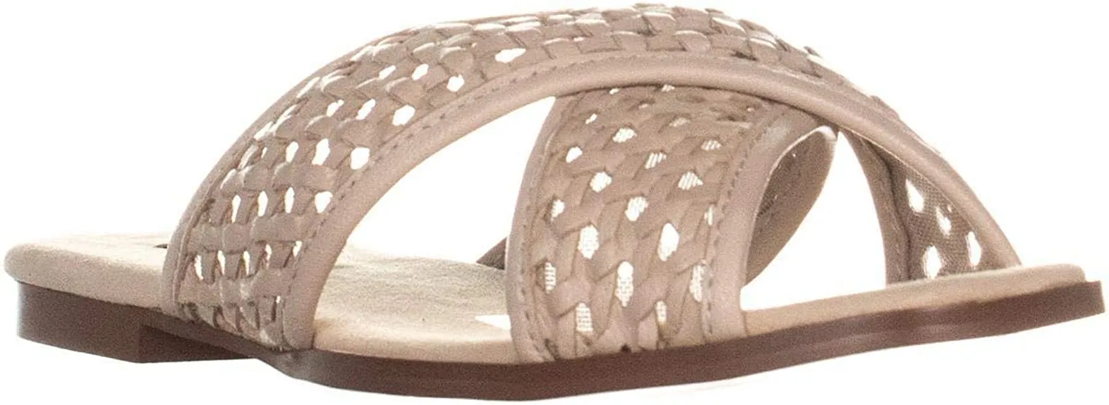 Jaggar Cross Road Slide Square Toe Sandals, Bone, 6.5 US / 36.5 EU