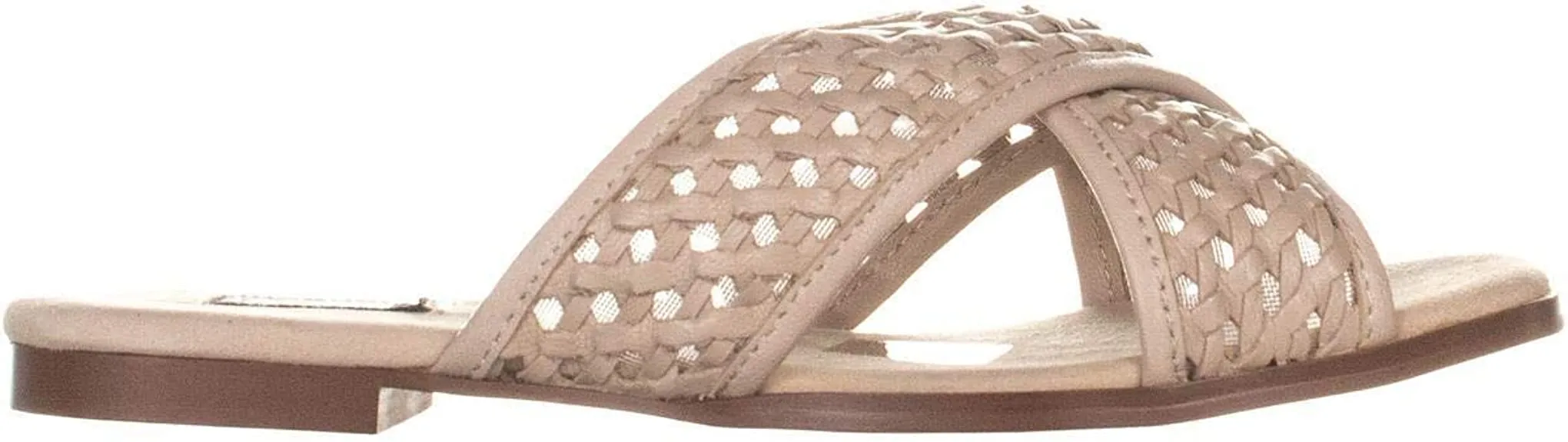 Jaggar Cross Road Slide Square Toe Sandals, Bone, 6.5 US / 36.5 EU
