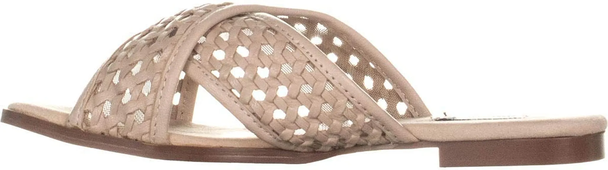 Jaggar Cross Road Slide Square Toe Sandals, Bone, 6.5 US / 36.5 EU