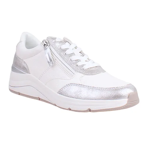 Jana Ladies  Trainers - 23777-43 - White / Silver