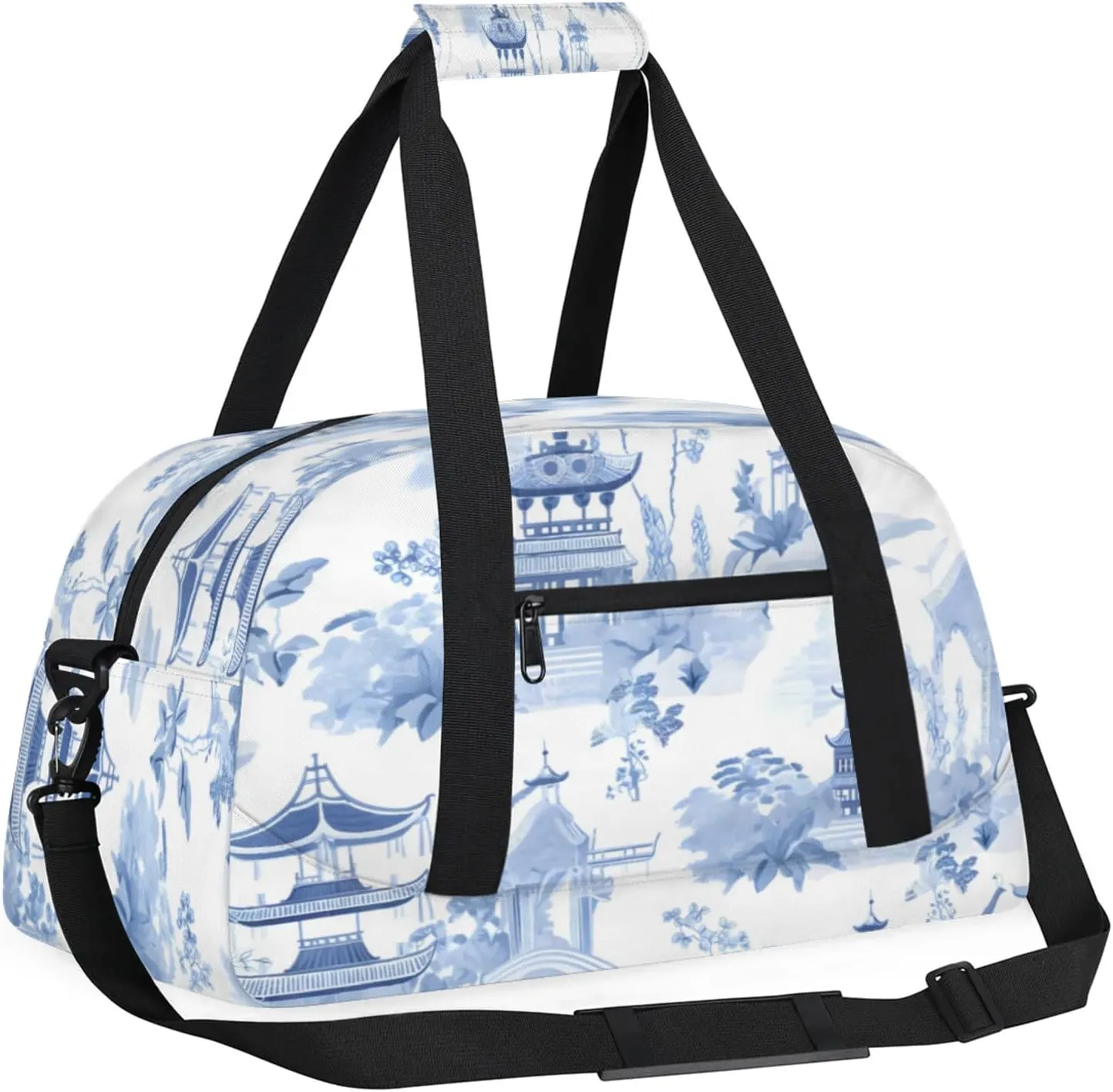 Japanese Traditional Garden Small Gym Bag 18 inch Carry On Duffel Bag for Weekender Travel Sports Workout Yoga Gymnastics Dance Ballet