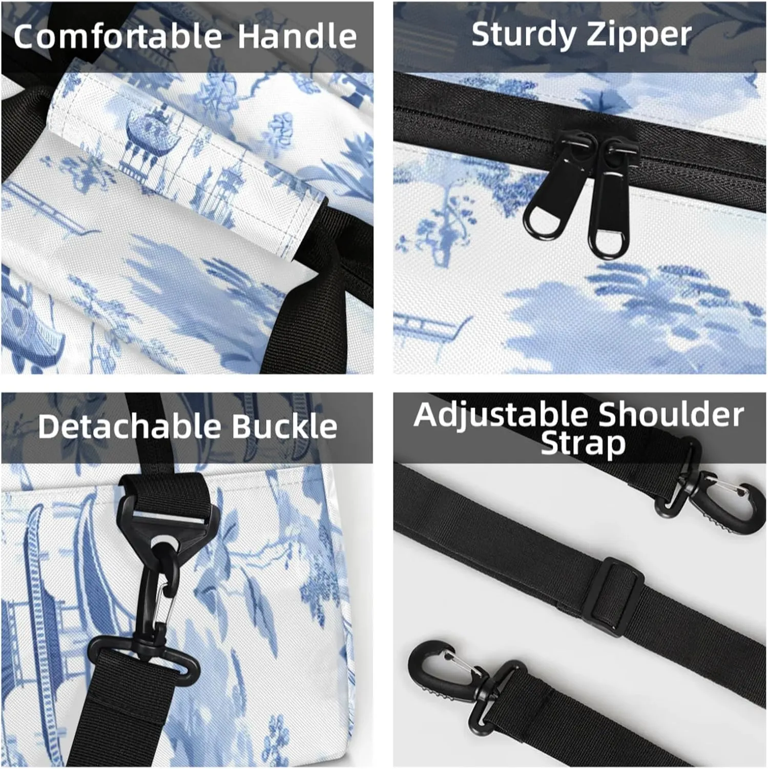Japanese Traditional Garden Small Gym Bag 18 inch Carry On Duffel Bag for Weekender Travel Sports Workout Yoga Gymnastics Dance Ballet