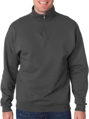 Jerzees Adult 8 oz. NuBlend® Quarter-Zip Cadet Collar Sweatshirt L CHARCOAL GREY
