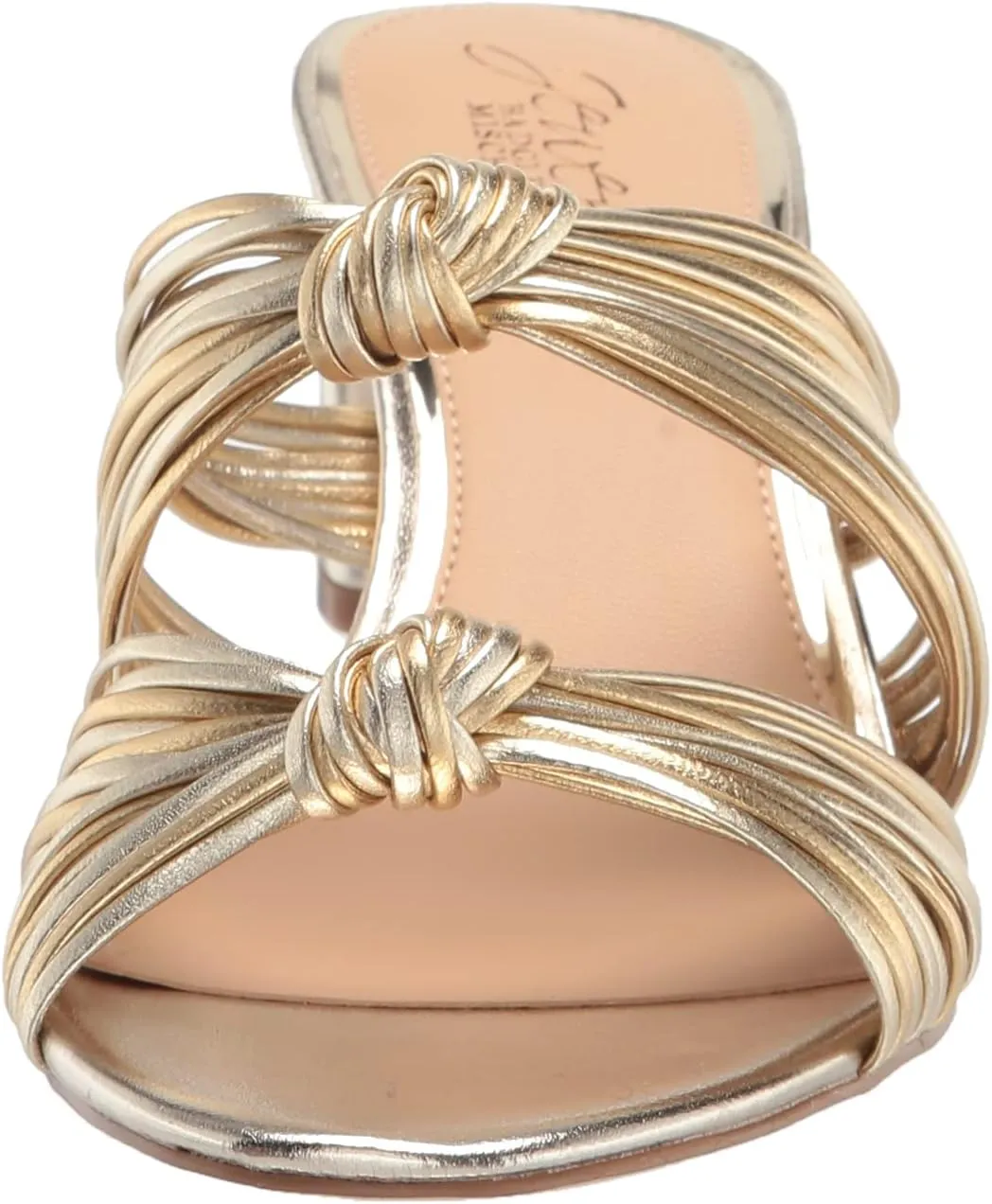 Jewel Badgley Mischka Cheryl Backless Double-Knotted Block Heel
