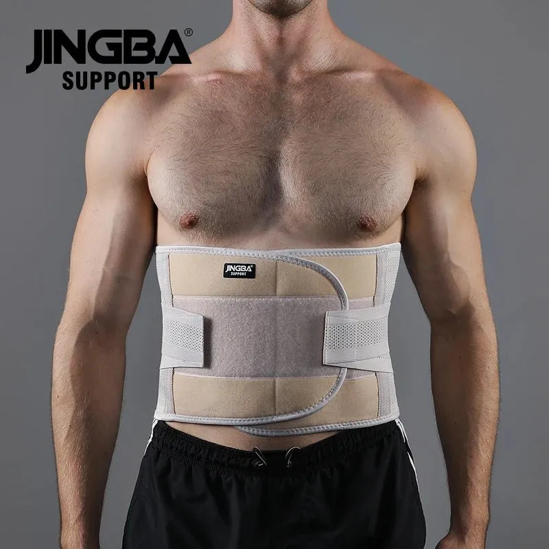 JINGBA Bodybuilding Waist Trainer Trimmer Belt with Double Straps for Optimal Support