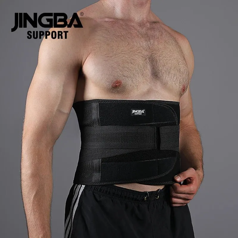 JINGBA Bodybuilding Waist Trainer Trimmer Belt with Double Straps for Optimal Support