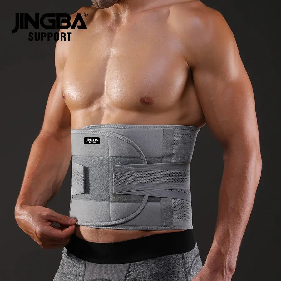 JINGBA Bodybuilding Waist Trainer Trimmer Belt with Double Straps for Optimal Support