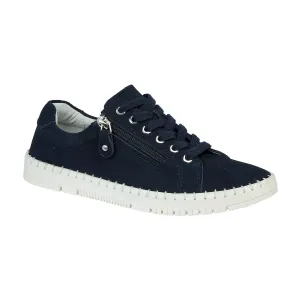 Jo & Joe Cadiz Women's Suede Casual Zip / Lace Up Shoe Navy