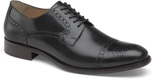 Johnston & Murphy Men's Lewis Cap Toe Dress Casual Shoe, Black FG Leather, 8.5