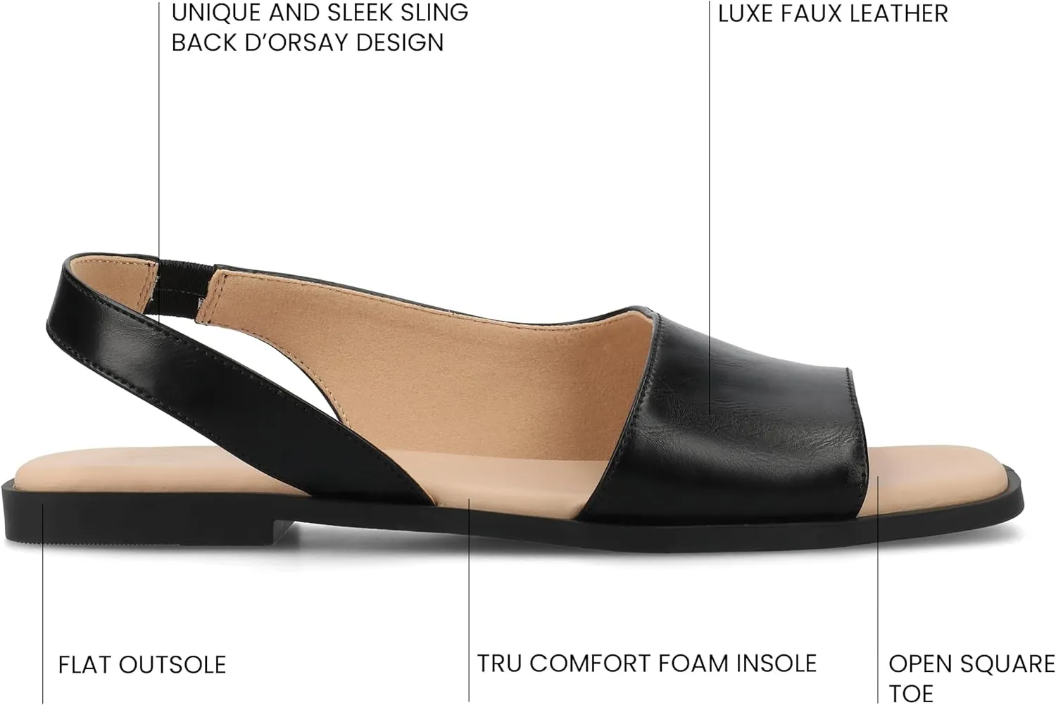 Journee Collection Women's Brinsley Slingback Flat Sandals