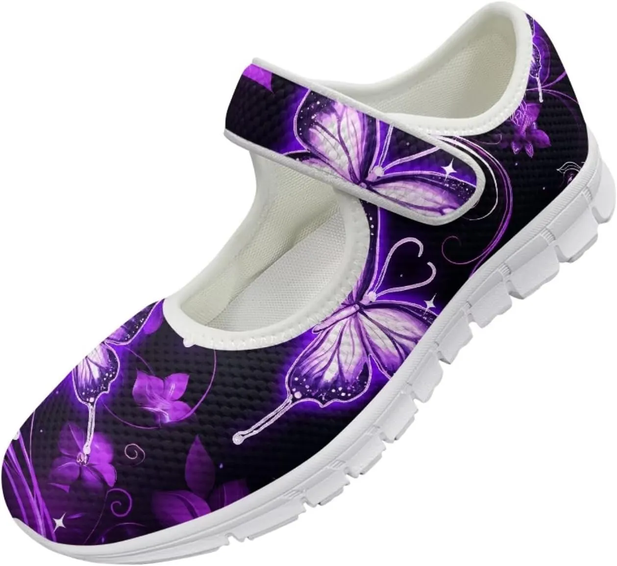 JoyLamoria Women’s Breathable Walking Shoes Trainer Sport Sneakers Adjustable Flats,Tropical Sloth Palm Leaves Print
