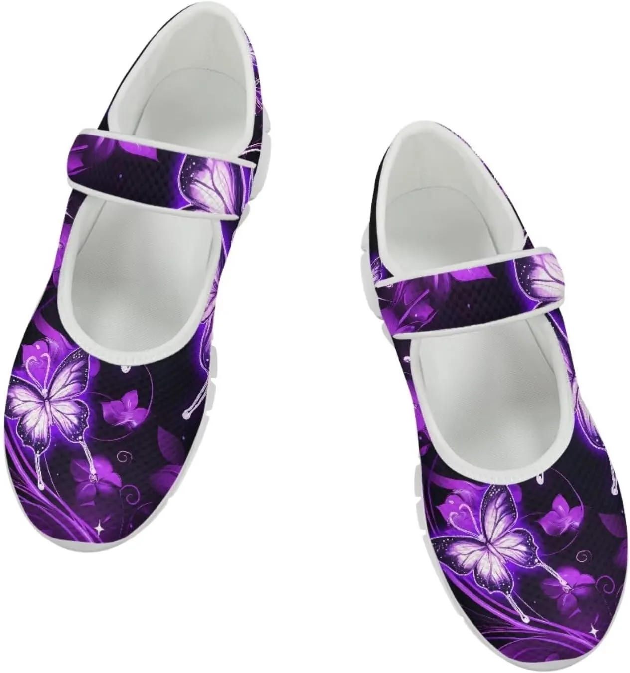JoyLamoria Women’s Breathable Walking Shoes Trainer Sport Sneakers Adjustable Flats,Tropical Sloth Palm Leaves Print