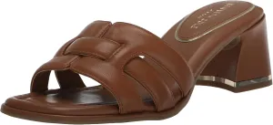 Kenneth Cole New York Women's Harper Heeled Sandal, Cognac Leather, 11
