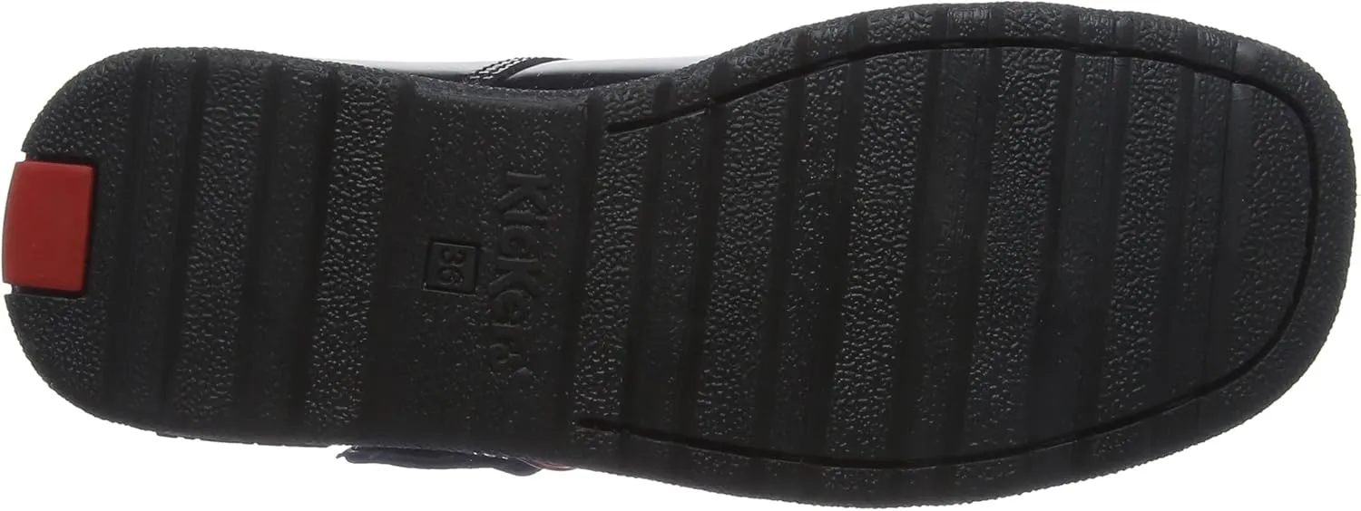 Kickers Girl's Tovni T-bar Black Patent Leather School Shoes