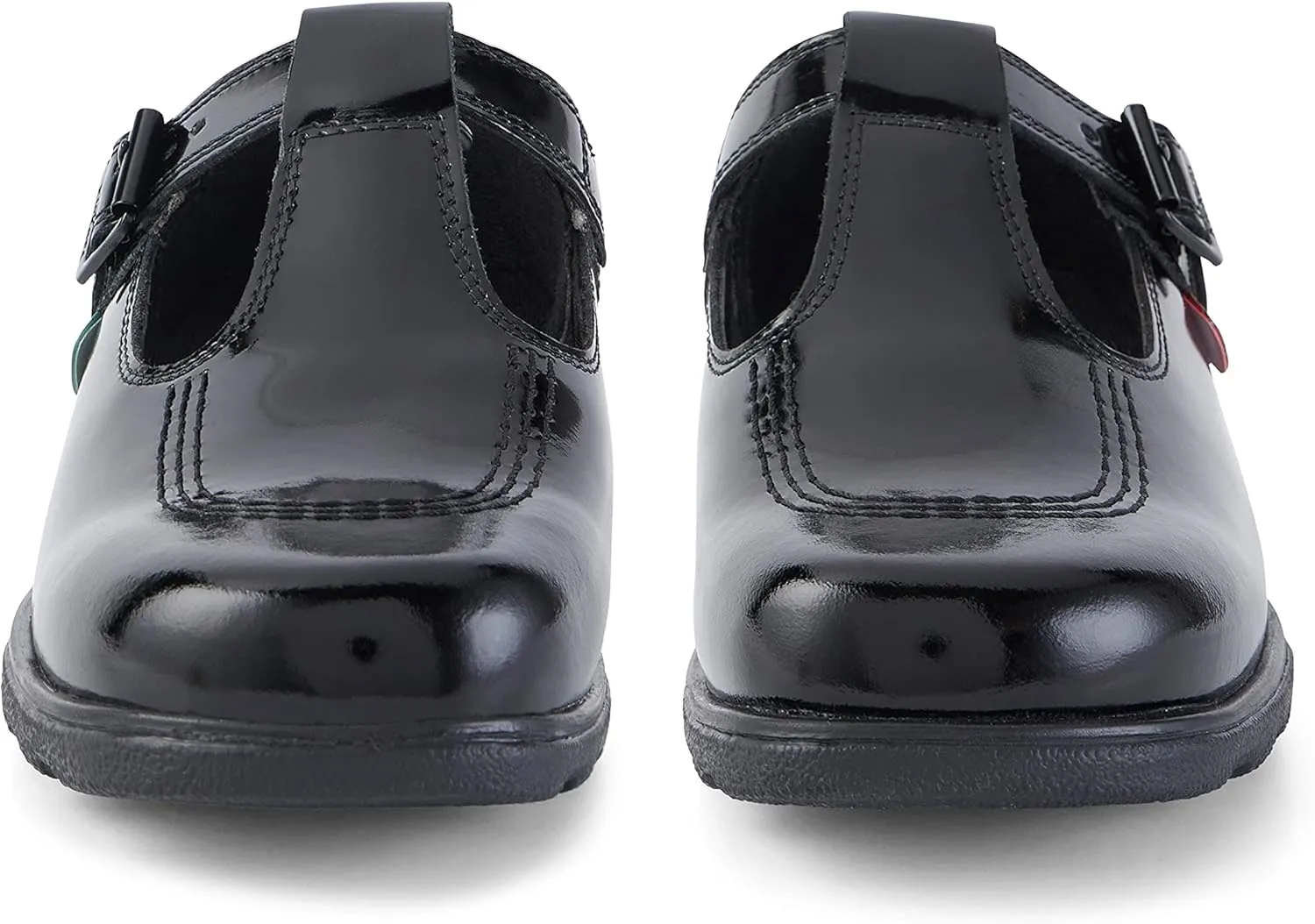 Kickers Girl's Tovni T-bar Black Patent Leather School Shoes