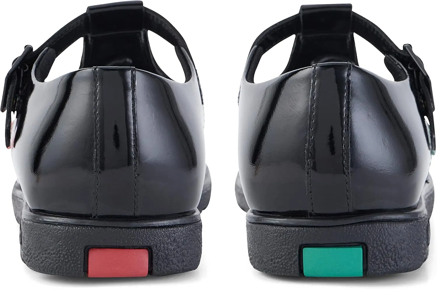 Kickers Girl's Tovni T-bar Black Patent Leather School Shoes