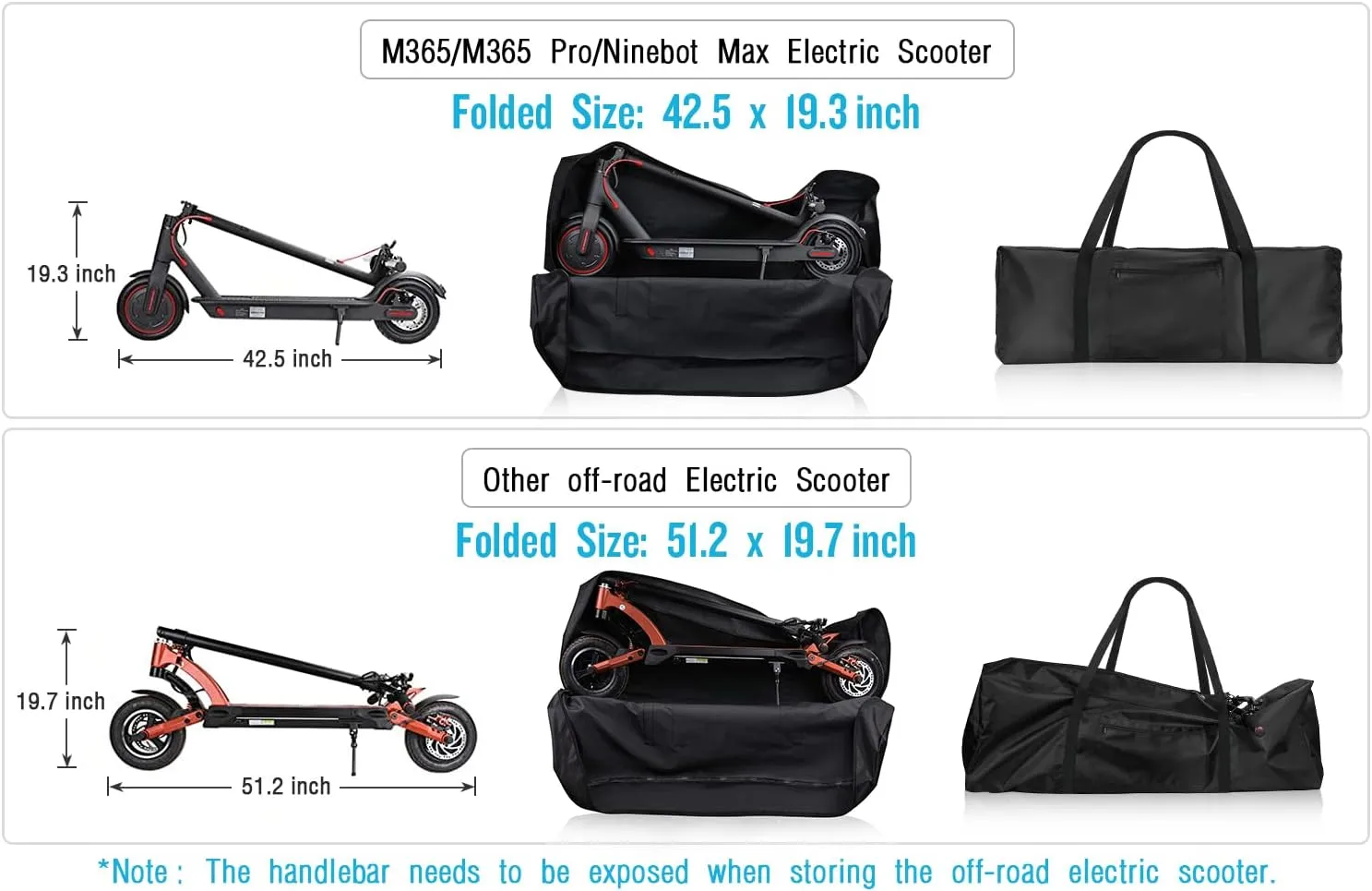 Kingling Electric Scooter Bag, Waterproof Electric Scooter Storage Bag Scooter Accessories, Outdoor Electric Scooter Backpack