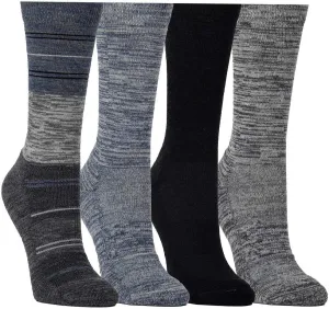 Kirkland Signature Ladies' Crew Socks Extra-Fine Merino Wool, Blue, 4 Pairs