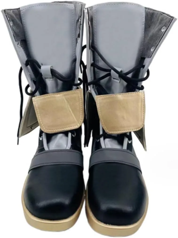 Kvikci Halloween Game GenshinImpact Traveler Lumine Cosplay Boots Anime Character Boot Women's Hightop PU Shoe for Men