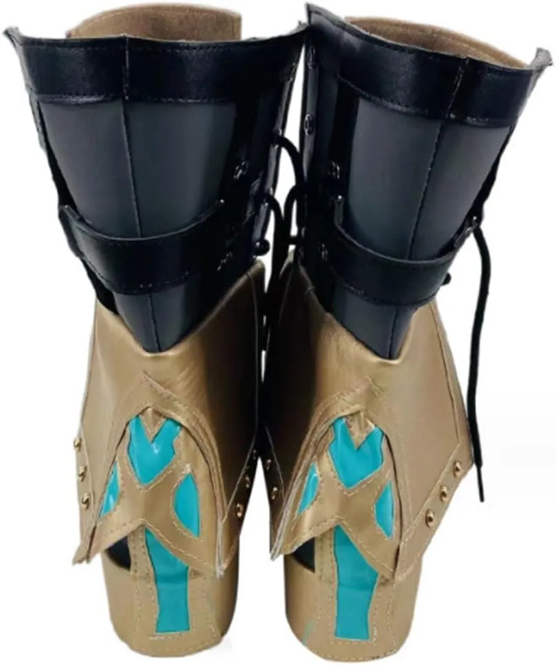Kvikci Halloween Game GenshinImpact Traveler Lumine Cosplay Boots Anime Character Boot Women's Hightop PU Shoe for Men
