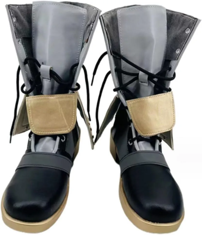 Kvikci Halloween Game GenshinImpact Traveler Lumine Cosplay Boots Anime Character Boot Women's Hightop PU Shoe for Men