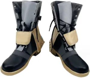 Kvikci Halloween Game GenshinImpact Traveler Lumine Cosplay Boots Anime Character Boot Women's Hightop PU Shoe for Men